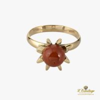 ANILLOS / SORTIJAS<BR>SORTIJA ORO AMARILLO Y CORAL