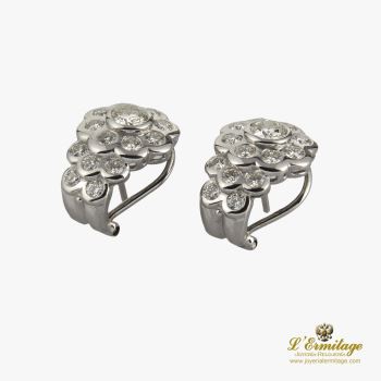 PENDIENTES<BR>PENDIENTES ORO BLANCO Y DIAMANTES · ref.: (OAM)