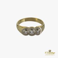 ANILLOS / SORTIJAS<BR>SORTIJA TRESILLO ORO AMARILLO Y DIAMAN...