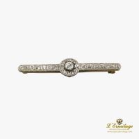 BROCHES / ALFILERES<BR>BROCHE-ALFILER ANTIGUO ORO Y DIAMANTES...