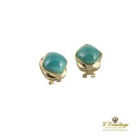 Pendientes oro amarillo y turquesas