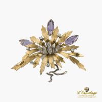 BROCHES / ALFILERES<BR>BROCHE-ALFILER  FLOR ORO AMARILLO ORO ...