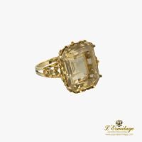 ANILLOS / SORTIJAS<BR>SORTIJA ANTIGUA ORO AMARILLO Y CITRINO