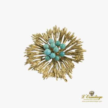 BROCHES / ALFILERES<BR>BROCHE-ALFILER ANTIGUO ORO AMARILLO Y ... · ref.: (CAM)