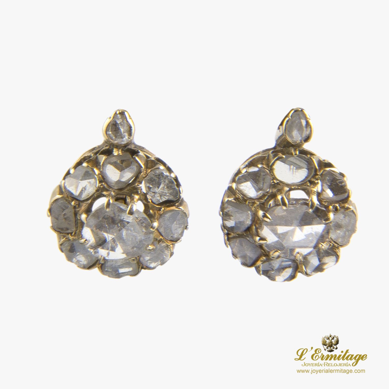 apenas Cambiable identificación Pendientes Antiguos Oro Amarillo en oro amarillo · Compra Venta de Relojes  de Lujo y Joyas · Joyería L'Ermitage
