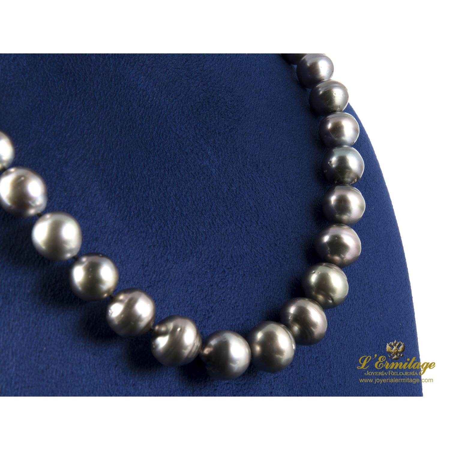 Collar perlas negras tahití en degrade