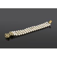 Pulsera perlas con broche de diamantes