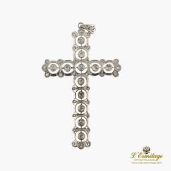 CRUCES<BR>CRUZ ANTIGUA ORO BLANCO Y DIAMANTES TA... · ref.: (IMX)