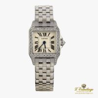 CARTIER<BR>SANTOS DEMOISELLE ORO BLANCO Y DIAMANT...