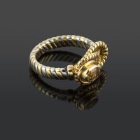 Anillo cartier nudo de hércules acero y oro citrino. Talla nº: 14. 