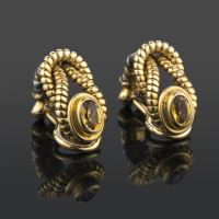 Pendientes cartier nudo de hércules acero y oro citrino 