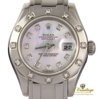 Lady-datejust pearlmaster oro blanco y diamantes 29mm. 