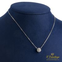 COLLARES<BR>GARGANTILLA ORO BLANCO CON ROSETÓN DE ...