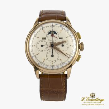 UNIVERSAL GENÈVE<BR>TRI-COMPAX ORO ROSA CUERDA MANUAL CABA... · ref.: 12286