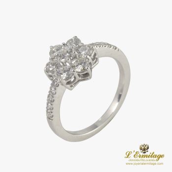 ANILLOS / SORTIJAS<BR>SORTIJA ORO BLANCO Y DIAMANTES. · ref.: (SAI)