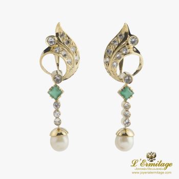 PENDIENTES<BR>PENDIENTES COLGANTES ORO AMARILLO, PER... · ref.: (NLM)