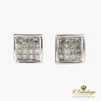 PENDIENTES<BR>PENDIENTES ORO BLANCO CON DIAMANTES NA...