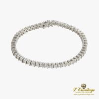 Pulsera riviere oro blanco y diamantes.