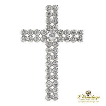 CRUCES<BR>CRUZ ORO BLANCO Y DIAMANTES · ref.: PRESENTA CERTIFICADO...