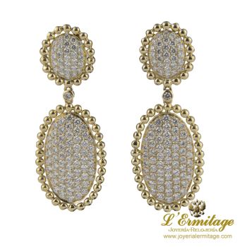 PENDIENTES<BR>PENDIENTES COLGANTES ORO AMARILLO Y DI... · ref.: (ANMX)