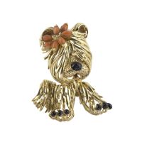 Broche-alfiler perro oro amarillo