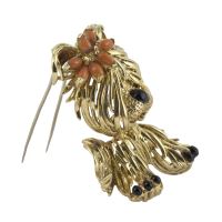 Broche-alfiler perro oro amarillo