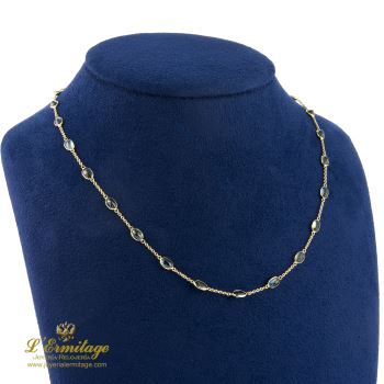 COLLARES<BR>GARGANTILLA ORO AMARILLO Y ZAFIROS. 45... · ref.: (NOI)