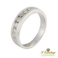 ANILLOS / SORTIJAS<BR>SORTIJA MEDIA ALIANZA ORO BLANCO Y DIA...