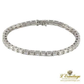 PULSERAS<BR>PULSERA RIVIERE ORO BLANCO Y DIAMANTES · ref.: PRESENTA CERTIFICADO...