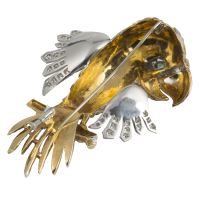 Broche-alfiler loro oro amarillo esmalte y diamantes