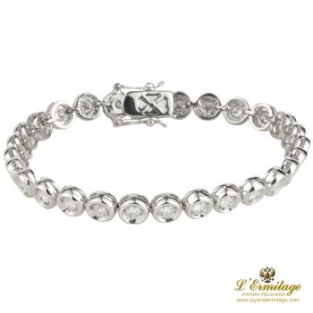 PULSERAS<BR>PULSERA RIVIERE ORO BLANCO CHATONES. · ref.: PRESENTA CERTIFICADO...