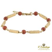 Pulsera antigua oro amarillo y coral