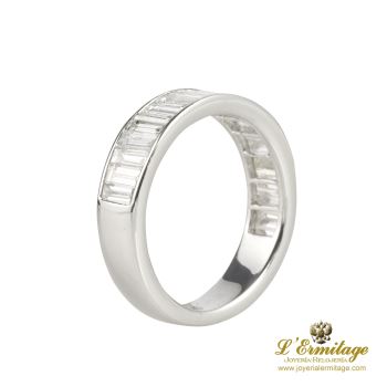 ANILLOS / SORTIJAS<BR>SORTIJA MEDIA ALIANZA ORO BLANCO Y BAG... · ref.: (SAX)