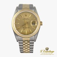 ROLEX<BR> DATE ACERO Y ORO CABALLERO JUBILE 34M...