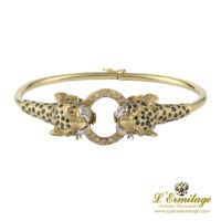 PULSERAS<BR>PULSERA RÍGIDA ORO AMARILLO LEOPARDOS ...