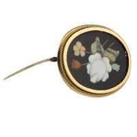 Broche-alfiler antiguo oro amarillo y esmalte