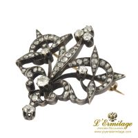 Broche-alfiler antiguo oro amarillo plata y diamantes