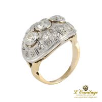 ANILLOS / SORTIJAS<BR>SORTIJA ANTIGUA ORO AMARILLO Y ORO BLA...