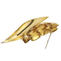 Broche-alfiler flor oro amarillo