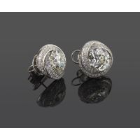 Pendientes oro blanco y diamantes color c, pureza vs1 y peso 7,83 cts.