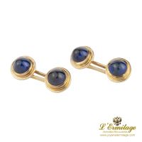 GEMELOS<BR>GEMELOS ORO AMARILLO ZAFIROS CABUCHÓN