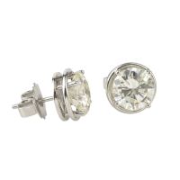 Pendientes dormilonas oro blanco color l, pureza vs y peso 5,95 cts.