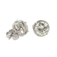 Pendientes dormilonas oro blanco color l, pureza vs y peso 5,95 cts.