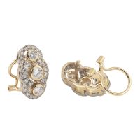 Pendientes oro blanco oro amarillo y diamantes