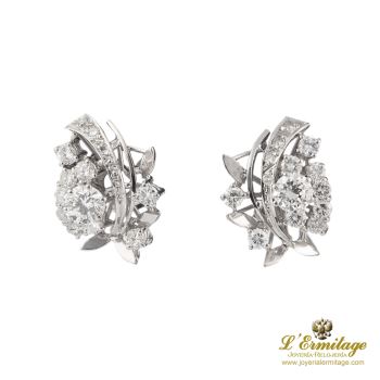 PENDIENTES<BR>PENDIENTES ORO BLANCO Y DIAMANTES. · ref.: (CMX)