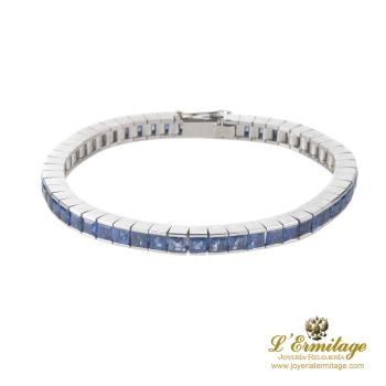 PULSERAS<BR>PULSERA RIVIERE EN ORO BLANCO CON ZAFI... · ref.: PRESENTA CERTIFICADO...