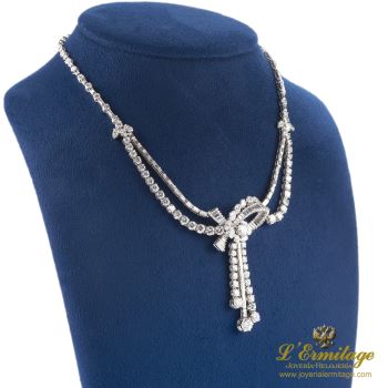 COLLARES<BR>COLLAR EN ORO BLANCO CON BRILLANTES PE... · ref.: PRESENTA CERTIFICADO...