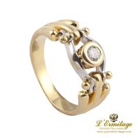 ANILLOS / SORTIJAS<BR>SOLITARIO EN ORO AMARILLO Y ORO BLANCO...