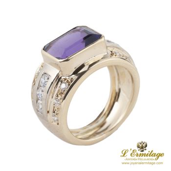 ANILLOS / SORTIJAS<BR>SORTIJA EN ORO AMARILLO CON AMATISTA C... · ref.: (CMX)