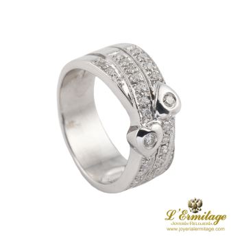 ANILLOS / SORTIJAS<BR>SORTIJA EN ORO BLANCO CON BRILLANTES. ... · ref.: (ACM)